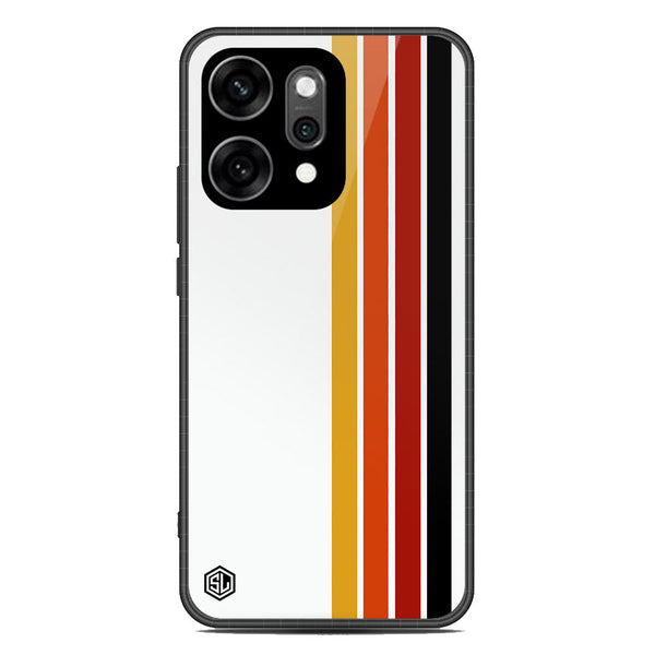 Retro Stripes Series Soft Phone Case - Glass Case - Design 4 - Oppo Reno 14