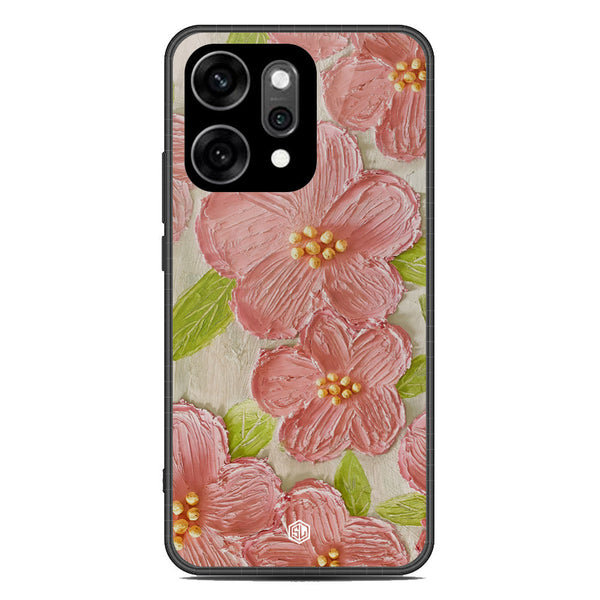 Floral Series Soft Phone Case - Glass Case - Design 9 - Oppo Reno 14