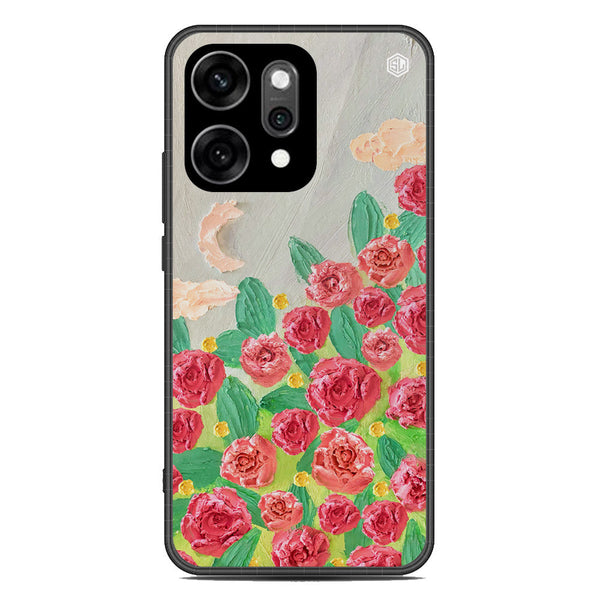 Floral Series Soft Phone Case - Glass Case - Design 10 - Oppo Reno 14