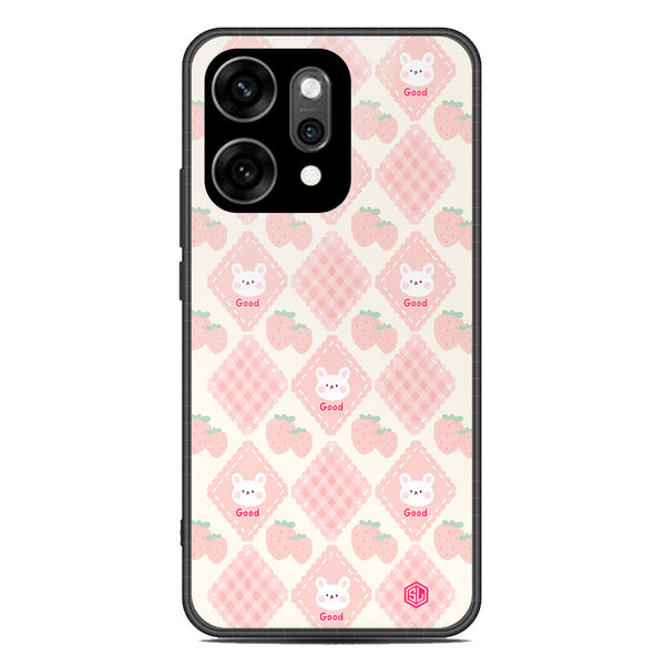 Cute Korean Design Series Soft Phone Case - Glass Case - Design 3 - Oppo Reno 14
