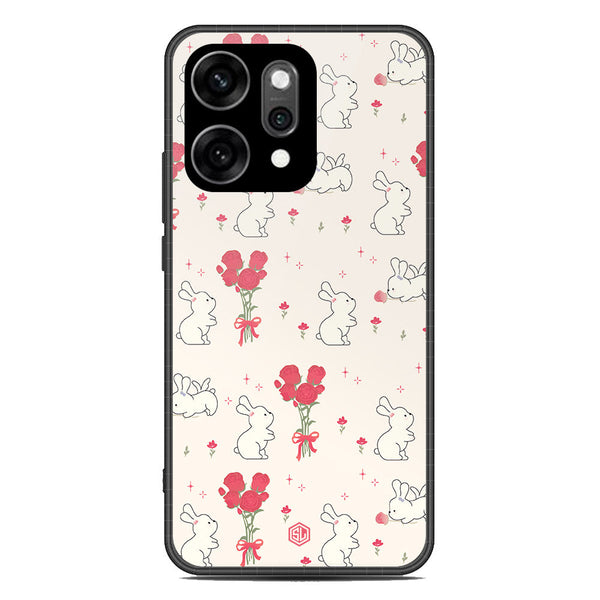 Cute Korean Design Series Soft Phone Case - Glass Case - Design 6 - Oppo Reno 14
