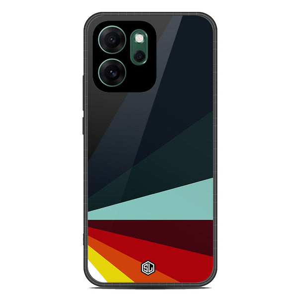 Retro Stripes Series Soft Phone Case - Glass Case - Design 1 - Oppo Reno 14F