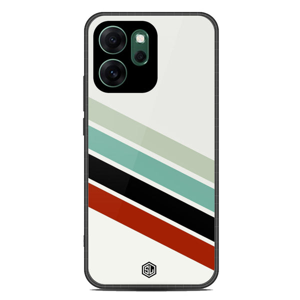 Retro Stripes Series Soft Phone Case - Glass Case - Design 2 - Oppo Reno 14F