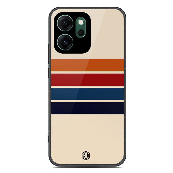 Retro Stripes Series Soft Phone Case - Glass Case - Design 3 - Oppo Reno 14F