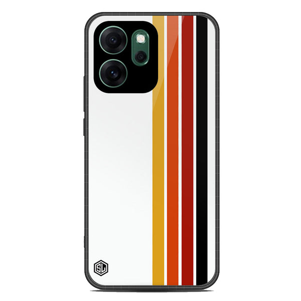 Retro Stripes Series Soft Phone Case - Glass Case - Design 4 - Oppo Reno 14F