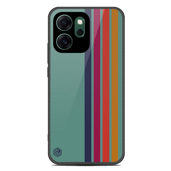 Retro Stripes Series Soft Phone Case - Glass Case - Design 5 - Oppo Reno 14F