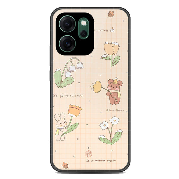 Cute Korean Design Series Soft Phone Case - Glass Case - Design 4 - Oppo Reno 14F