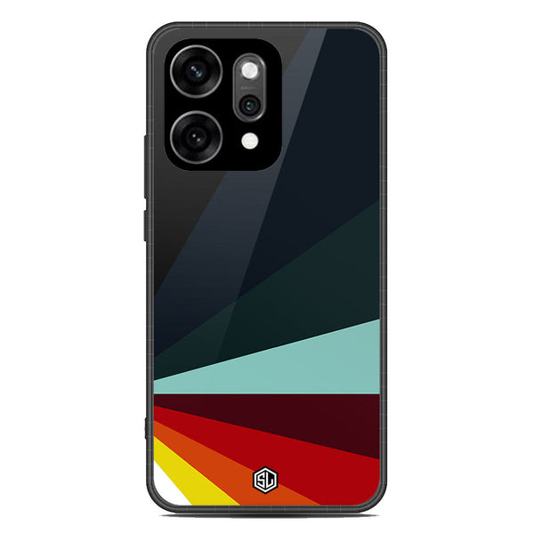 Retro Stripes Series Soft Phone Case - Glass Case - Design 1 - Oppo Reno 14 Pro