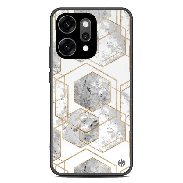 Stylish Marble Series Soft Phone Case - Glass Case - Design 2 - Oppo Reno 14 Pro