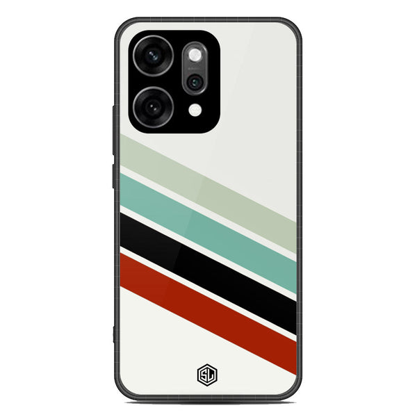 Retro Stripes Series Soft Phone Case - Glass Case - Design 2 - Oppo Reno 14 Pro