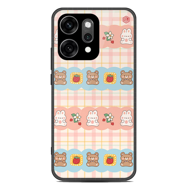 Cute Korean Design Series Soft Phone Case - Glass Case - Design 5 - Oppo Reno 14 Pro
