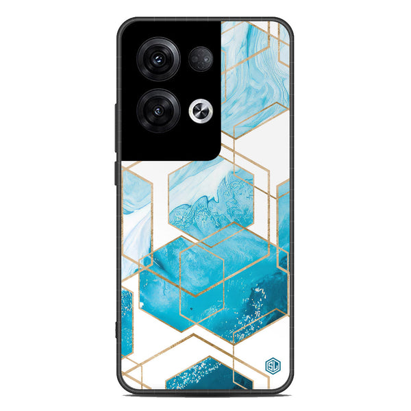 Stylish Marble Series Soft Phone Case - Premium Glass Case - Design 1 - Oppo Reno 8 Pro