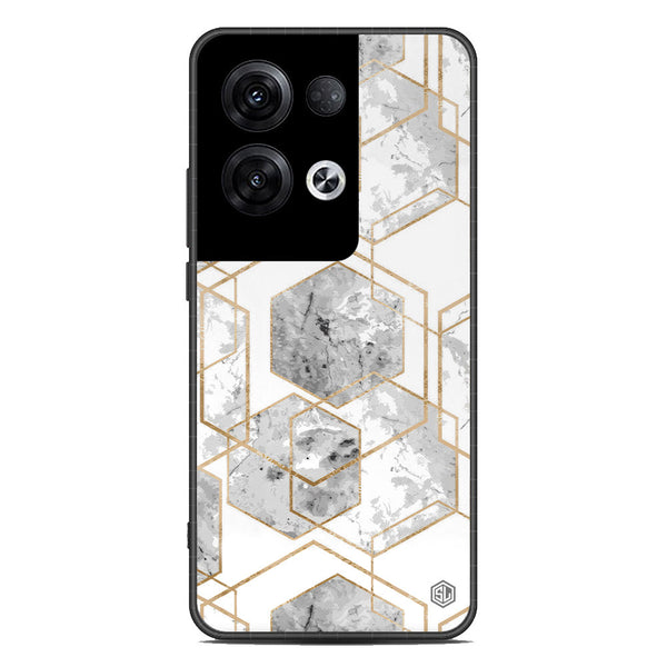 Stylish Marble Series Soft Phone Case - Premium Glass Case - Design 2 - Oppo Reno 8 Pro