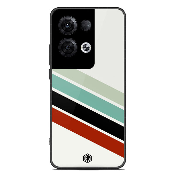 Retro Stripes Series Soft Phone Case - Premium Glass Case - Design 2 - Oppo Reno 8 Pro Plus