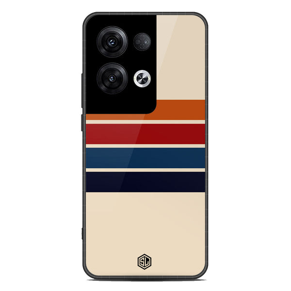 Retro Stripes Series Soft Phone Case - Premium Glass Case - Design 3 - Oppo Reno 8 Pro