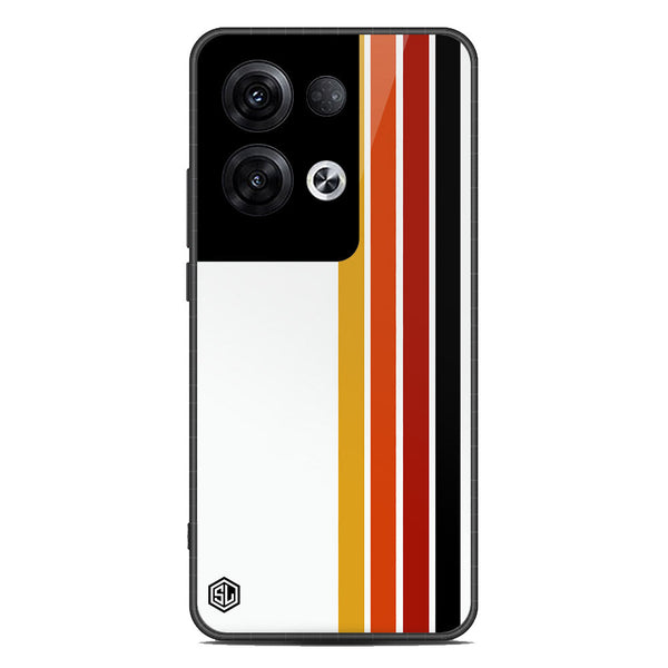 Retro Stripes Series Soft Phone Case - Premium Glass Case - Design 4 - Oppo Reno 8 Pro