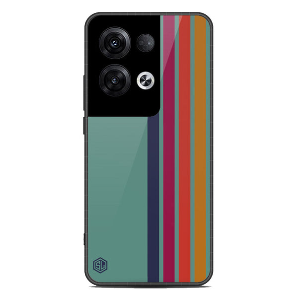Retro Stripes Series Soft Phone Case - Premium Glass Case - Design 5 - Oppo Reno 8 Pro