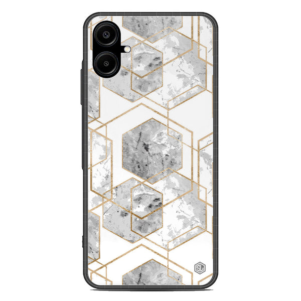 Stylish Marble Series Soft Phone Case - Metal Case - Design 2 - Samsung Galaxy A06