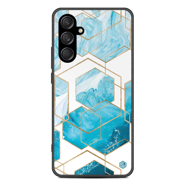 Stylish Marble Series Soft Phone Case - Metal Case - Design 1 - Samsung Galaxy M55