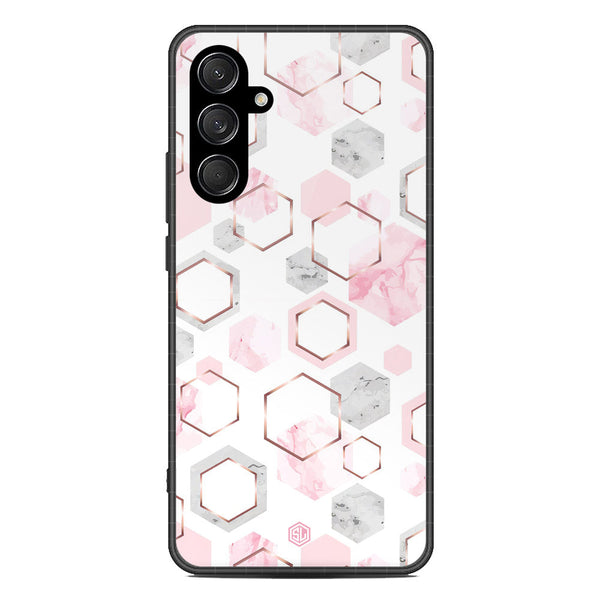 Stylish Marble Series Soft Phone Case - Metal Case - Design 4 - Samsung Galaxy M55