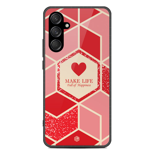 Happiness Series Soft Phone Case - Metal Case - Design 5 - Samsung Galaxy C55