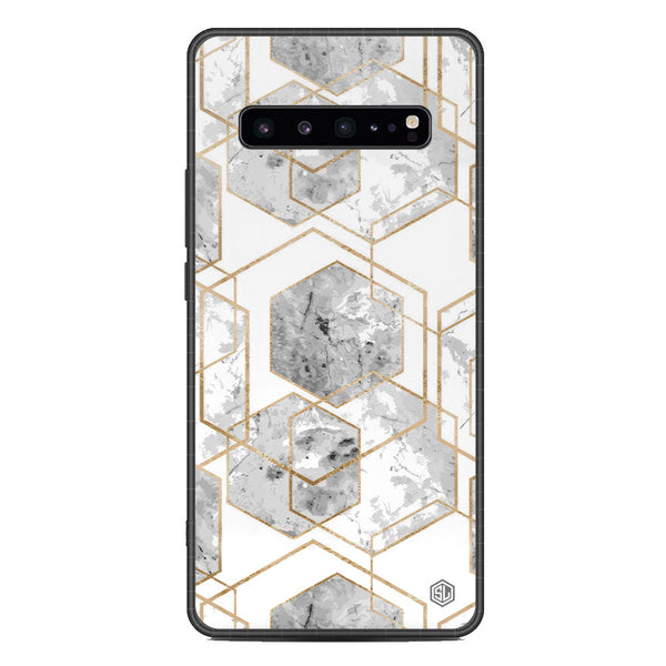 Stylish Marble Series Soft Phone Case - Metal Case - Design 2 - Samsung Galaxy S10 5G