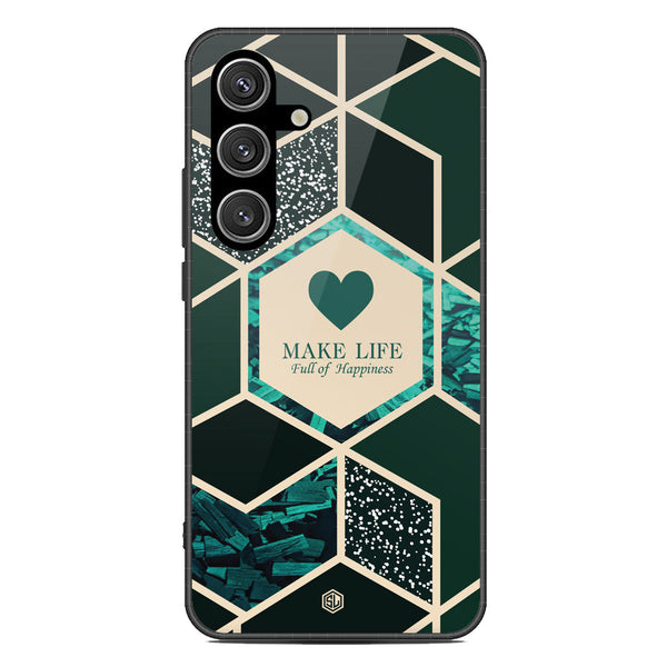 Happiness Series Soft Phone Case - Metal Case - Design 4 - Samsung Galaxy S24 FE