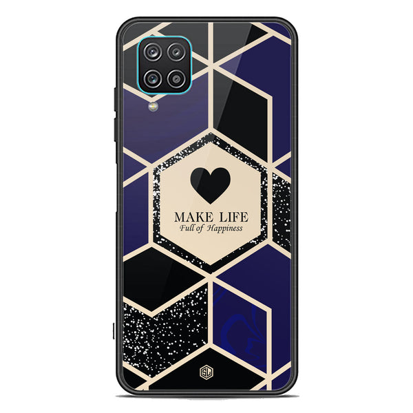 Happiness Series Soft Phone Case - Premium Glass Case - Design 1 - Samsung Galaxy A12 Nacho