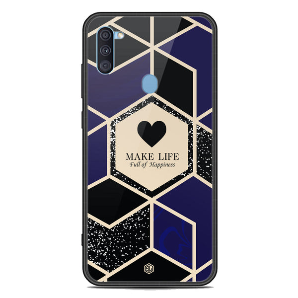 Happiness Series Soft Phone Case - Premium Glass Case - Design 1 - Samsung Galaxy A11