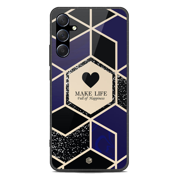 Happiness Series Soft Phone Case - Premium Glass Case - Design 1 - Samsung Galaxy M53