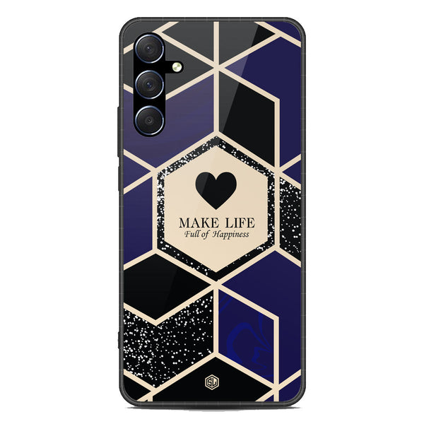 Happiness Series Soft Phone Case - Premium Glass Case - Design 1 - Samsung Galaxy M54