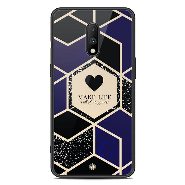 Happiness Series Soft Phone Case - Premium Glass Case - Design 1 - OnePlus 7