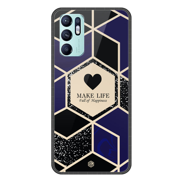 Happiness Series Soft Phone Case - Premium Glass Case - Design 1 - Oppo Reno 6
