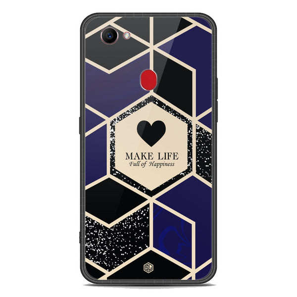 Happiness Series Soft Phone Case - Premium Glass Case - Design 1 - Oppo F7