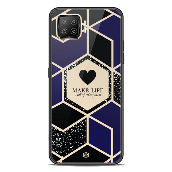 Happiness Series Soft Phone Case - Premium Glass Case - Design 1 - Oppo Reno 4F