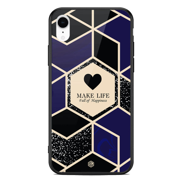 Happiness Series Soft Phone Case - Premium Glass Case - Design 1 - iPhone XR