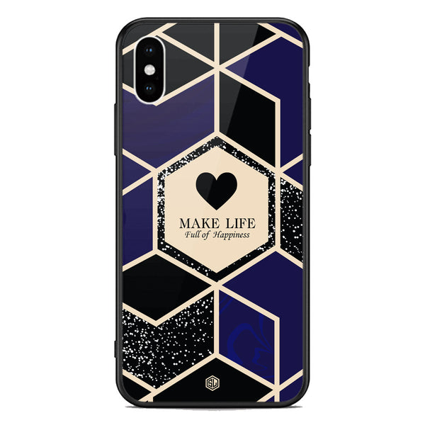 Happiness Series Soft Phone Case - Premium Glass Case - Design 1 - iPhone XS Max