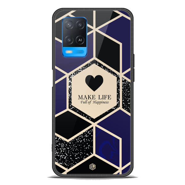 Happiness Series Soft Phone Case - Premium Glass Case - Design 1 - Oppo A54 4G