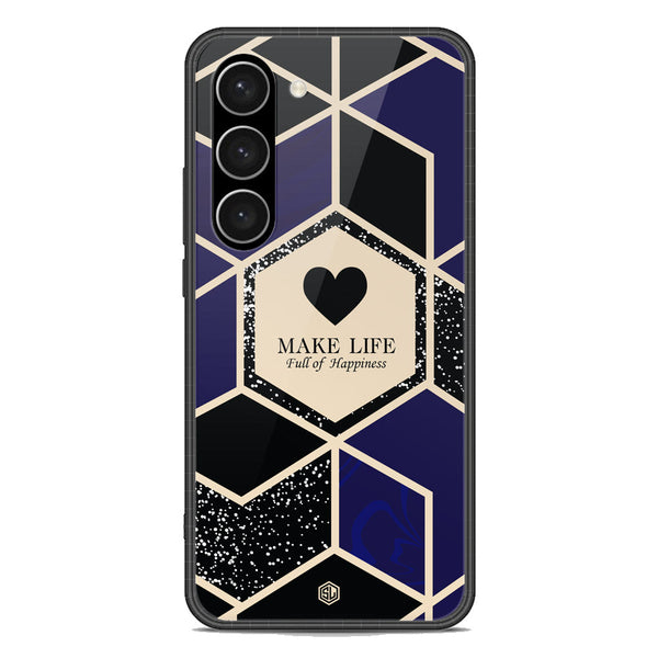 Happiness Series Soft Phone Case - Premium Glass Case - Design 1 - Samsung Galaxy S23 Plus 5G