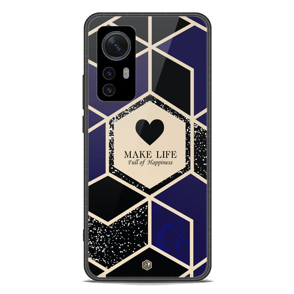Happiness Series Soft Phone Case - Premium Glass Case - Design 1 - Xiaomi 12S Pro
