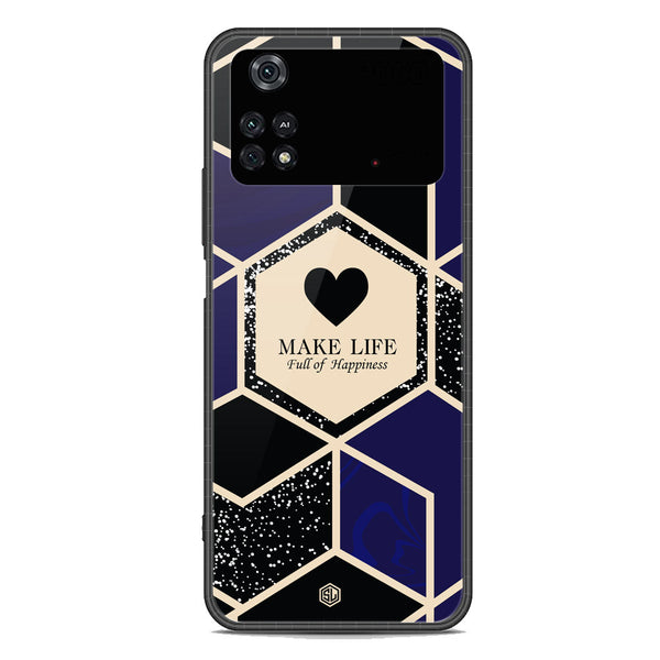 Happiness Series Soft Phone Case - Premium Glass Case - Design 1 - Xiaomi Poco M4 Pro 5G