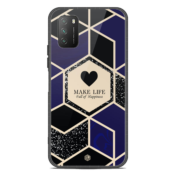 Happiness Series Soft Phone Case - Premium Glass Case - Design 1 - Xiaomi Poco M3