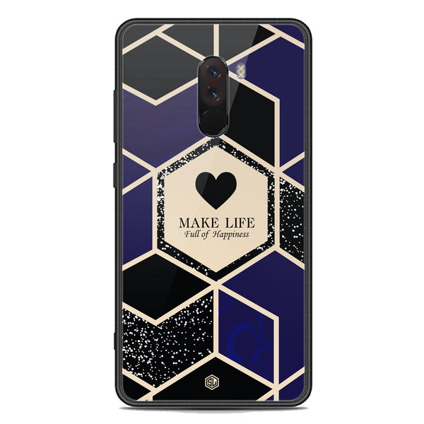 Happiness Series Soft Phone Case - Premium Glass Case - Design 1 - Xiaomi Pocophone F1