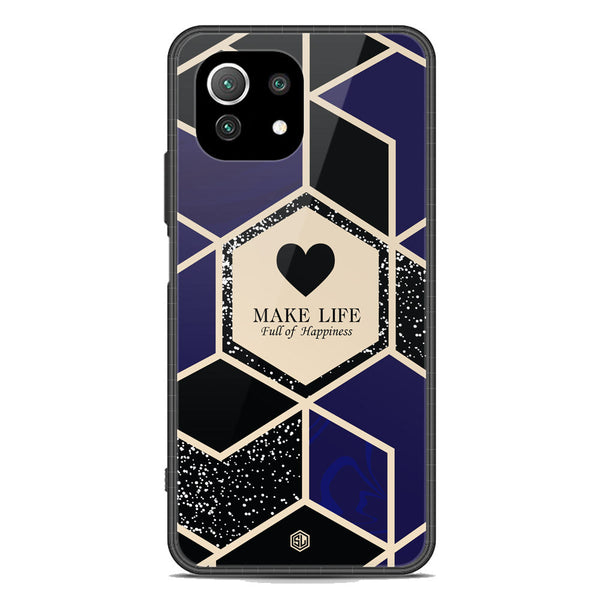 Happiness Series Soft Phone Case - Premium Glass Case - Design 1 - Xiaomi Mi 11 Lite