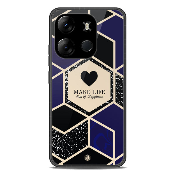 Happiness Series Soft Phone Case - Premium Glass Case - Design 1 - Tecno Spark Go 2023