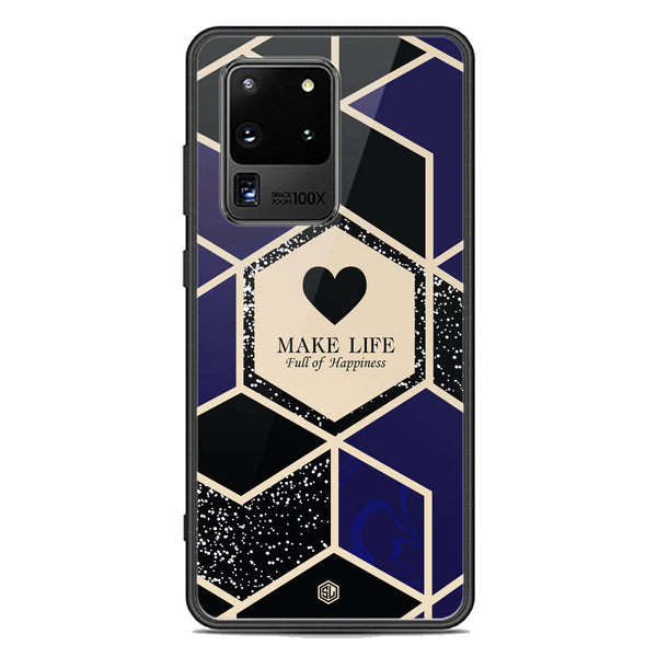 Happiness Series Soft Phone Case - Premium Glass Case - Design 1 - Samsung Galaxy S20 Ultra