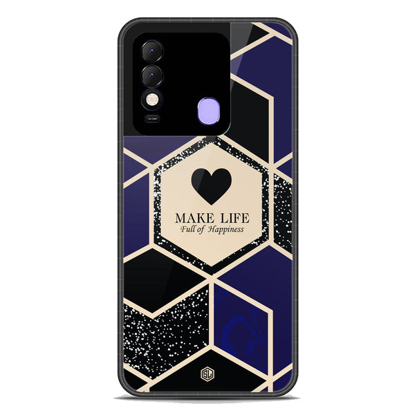 Happiness Series Soft Phone Case - Premium Glass Case - Design 1 - Tecno Spark 8