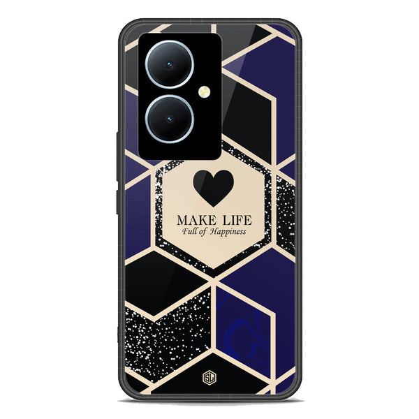 Happiness Series Soft Phone Case - Premium Glass Case - Design 1 - Vivo Y78 Plus 5G