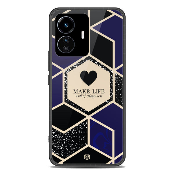 Happiness Series Soft Phone Case - Premium Glass Case - Design 1 - Vivo Y77 5G