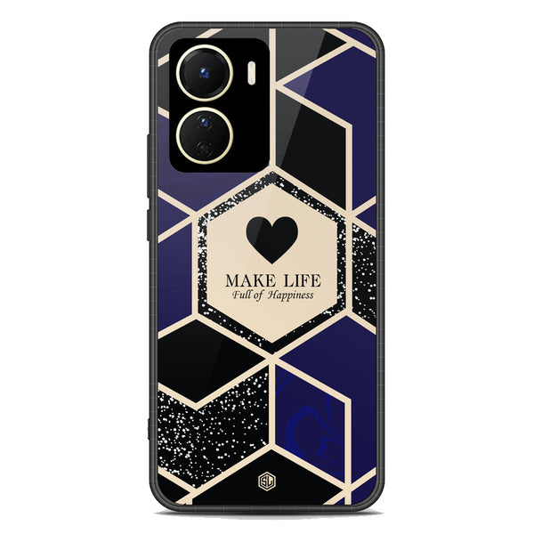 Happiness Series Soft Phone Case - Premium Glass Case - Design 1 - Vivo Y56 5G